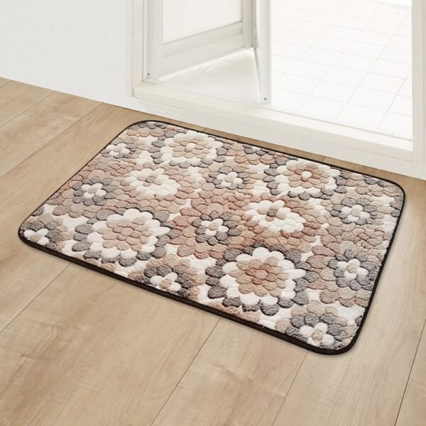 Home Entrance Doormat Coral Fleece Anti-Slip Foot Rug - Image 2