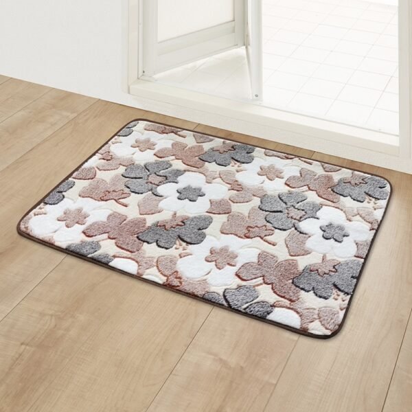 Home Entrance Doormat Coral Fleece Anti-Slip Foot Rug