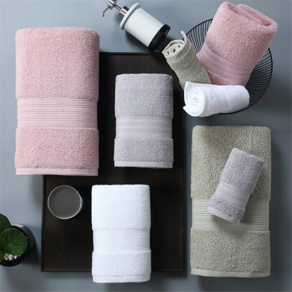 Cotton Bath Towel Super Absorbent Terry Bath Face Towel - Image 2