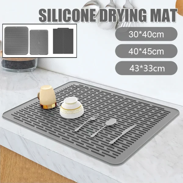 Silicone Drying Mat Large Non-Slip Dish Drainer